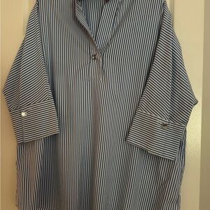 Blue and White Striped Shirt